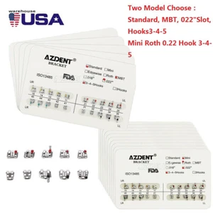 AZDENT Dental Orthodontic Brackets Braces Mini Standard MBT Roth 0.22 Hook 345  - Picture 1 of 26