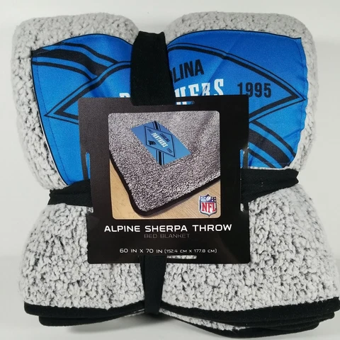 NFL Carolina Panthers Alpine Sherpa Throw 60x70 inch Blanket Cover