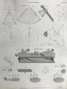 1819 Antique Print; Astronomy from The Cyclopaedia of Arts, Sciences etc - Picture 1 of 3