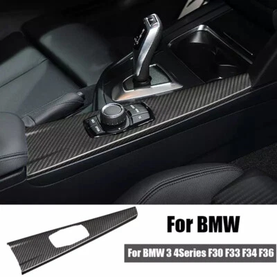 For BMW F30 F34 F33 F36 3 4 Series Real Carbon Fiber Multimedia Panel Cover Trim Foto 1 de 4