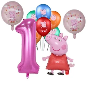 Peppa Pig Balloons 1st Birthday Party Decorations Boys Girls Kids Age 1 Pink - Picture 1 of 3
