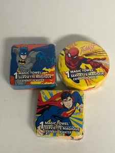 Menge 3 SuperHero Magic Handtücher - Batman / Superman / Spiderman NEU - Bild 1 von 4