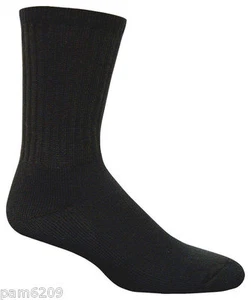 *** 6 Pair Men's Athletic USA Brand Black Crew Socks 10-13 LQQK*** - Picture 1 of 1