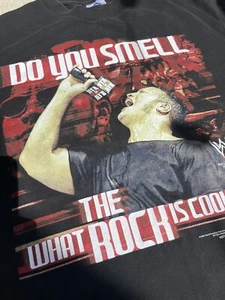 Vintage The Rock Shirt WWF Size Medium M Black Tee Wrestling Do You Smell - Picture 1 of 5