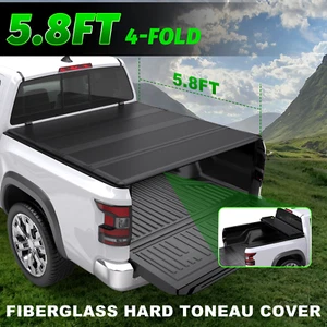 5.8FT 4-Fold FRP Hard Top Bed Tonneau Cover For 04-07 Silverado GMC Sierra 1500 - Picture 1 of 14