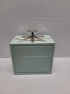 Celadon Green Trinket Box with Silver Handle Gloval Views 4" X 6" - Image 1 of 4