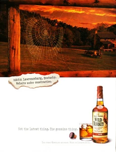WILD TURKEY WHISKEY AD #8 RARE 2000 VINTAGE "WEBSITE UNDER CONSTRACTION" - Picture 1 of 2