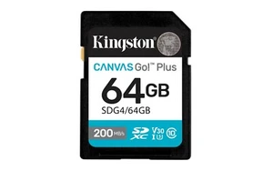 KINGSTON 64GB SDXC Canvas Go Plus Gen4 200MB/s C10 UHS-I U3 V30 SDG4/64GB - Bild 1 von 2