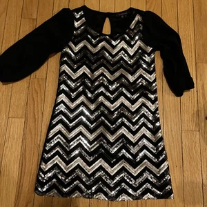 girls sequin chevron holiday dress size 7 - Picture 1 of 5
