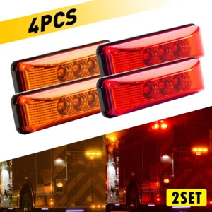 8x Amber/Red Truck Trailer Clearance LED Side Marker Indicator Bullet Lights Car - Picture 1 of 12