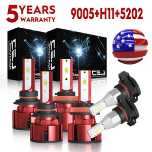For 2007-2014 Chevy Suburban Tahoe Z4 6000K LED Headlight + Fog Light Bulbs Kits - Imagen 1 de 14