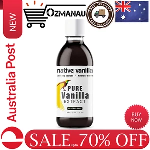 Native Vanilla Premium Pure Vanilla Extract 118ml/4oz - Natural Madagascar Beans - Picture 1 of 7
