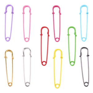 10Pcs Nappy Pins Large Safety Pins  for Scarf Blankets Skirts Kilts Crafts UK - Picture 1 of 12