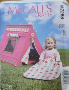 18" Doll Clothes Pattern McCall's 7268 - New, Uncut - American Girl & Others - Picture 1 of 1
