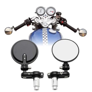 Espejos retrovisores laterales con extremo de manillar universal 7/8" para motocicleta Cafe Racer - Imagen 1 de 12