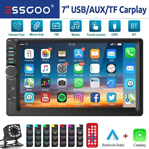 7 Pollici Autoradio 2 DIN Apple Carplay Android Auto Bluetooth AUX USB TF Camera - Foto 1 di 15