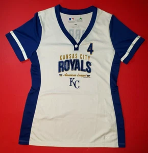 Kansas City Royals Alex Gordon Women's Large White T-shirt V-Neck 2-Sided - Picture 1 of 8