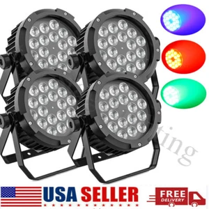 4X IP65 Impermeable LED Par Luz 18x15W RGBWA+UV Exterior Escenario Luces DJ Fiesta - Imagen 1 de 14