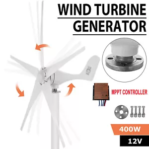 400W Windgenerator 12V MPPT Windrad Windkraftanlage Windturbine Vertikal 3 Blade - Bild 1 von 12