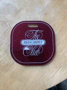 Etiqueta de equipaje vintage de United Airlines con nombre The Red Carpet Club personal de tripulación - Imagen 1 de 2