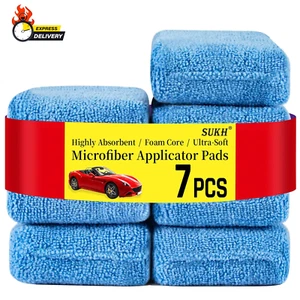 Microfiber Rectangle Sponge Detailing Pads - Microfiber Wax Foam Applicator Pads - Picture 1 of 12