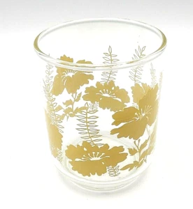 Set of 5 Hibiscus Flower Fern Libby Juice Glasses 70's Beige Dogwood VINTAGE - Picture 1 of 12