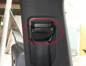 ABS Carbon Fiber Seat Belt Adjustment Cover Trim 2PCS For Benz GLA CLA 2013-2019 - Picture 1 of 8