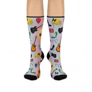 Calcetines Swift Para Hombre Mujer Adolescente Unisex Crew Media Pantorrilla Rubia Eras Tour Taylor NUEVO - Imagen 1 de 9