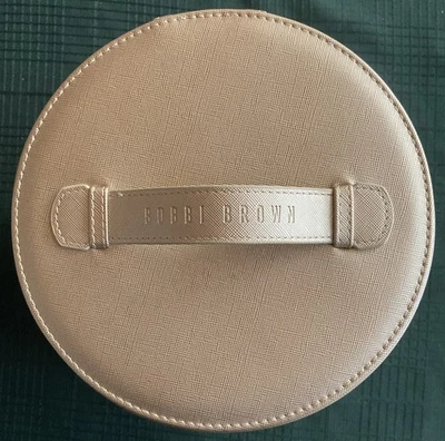 Estuche Bobbi Marrón Dorado Redondo Tren Estuche con Espejo Portamaquillaje Foto 1 de 4