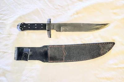 Vintage 14" Custom Fixed Blade Knife with leather sheath - Image 1 of 4