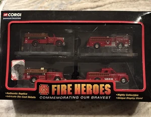 FIRE HEROES Corgi COMMEMORATING OUR BRAVEST 4 Fire Truck Die Cast Set In Box - Picture 1 of 5