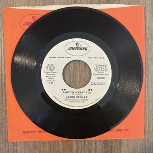 Aaron Neville baby im a want you 7” Rare Promo Copy 1972 Mercury Records Vinyl - Picture 1 of 4