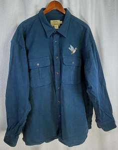 Vintage Cabela’s Deerskin Soft Blue Chamois Embroidered Duck Men’s Size 3XL - Picture 1 of 8