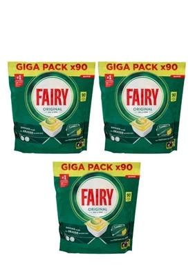 270 Pastiglie Lavastoviglie Fairy Original Platinum Limone Detersivo In Capsule