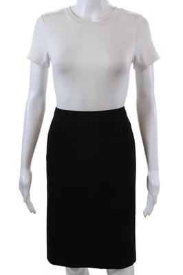 Theory Womens Knee Length Golda 2 Urban Pencil Skirt Black Wool Size 2 - Image 1 of 4