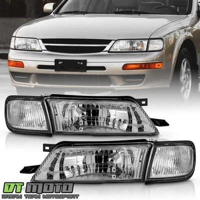 Faros delanteros con luces de esquina izquierda+derecha para Nissan Máxima 1997-1999 4 piezas Foto 1 de 4