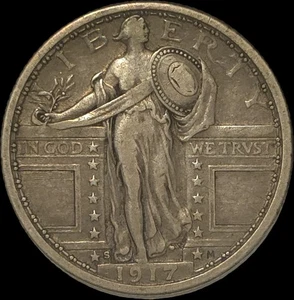 1917-S Standing Liberty Quarter Type 1 XF/AU - Bild 1 von 13