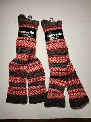 ☆ 2 PARES ☆ Calcetines hasta la rodilla Nouvella lana cachemir mezcla angora cereza Foto 1 de 2