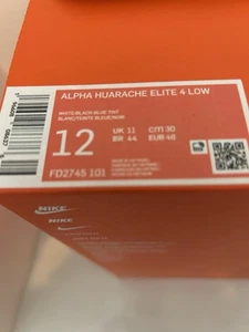 Nike Vanderbilt Issue Alpha Huarache Elite 4 Low Metal Cleats White Size 12 NEW - Picture 1 of 5