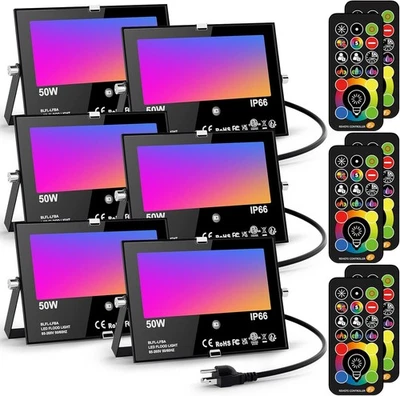 LED Flood Light 500W Equivalent Color Changing 2700K Warm White RGB Led Light - Image 1 of 4