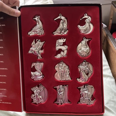 SWAROVSKI CRYSTAL ENCRUSTED, SILVER PLATED Twelve Days of Christmas Ornaments - Image 1 of 4