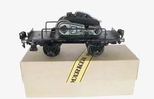 AC4671: Vintage Marklin 0 Gauge Flat Wagon with Gama T56 Panzer Load - Picture 1 of 6