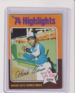 1975 TOPPS #1 HANK AARON HL IN OTTIME CONDIZIONI - ATLANTA BRAVES - Foto 1 di 1