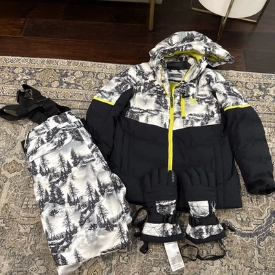 Boys Size 10 Spyder Impulse Synthetic Down Jacket, Pants And Gloves Set - Image 1 of 4