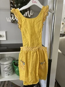 Matilda Jane Girls Yellow Romper Dress Jumper Sz 10 - Picture 1 of 6