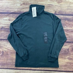 Vtg Basic Editions Women's Sz Large Forest Green Turtleneck Vintage Cotton Blend - Picture 1 of 6