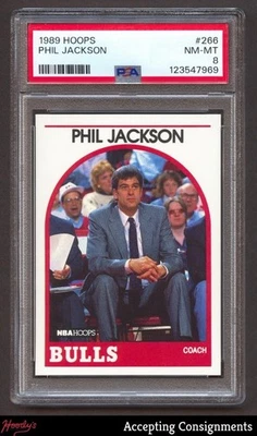 Aros #266 1989-90 Phil Jackson PSA 8 casi nuevo-como nuevo Bulls Foto 1 de 2