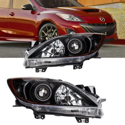 Conjunto de faróis de halogênio esquerda e direita para 2010 2011 2012 2013 Mazda 3 - Imagem 1 de 4