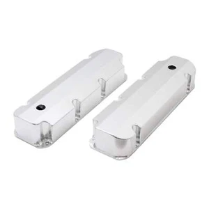 Short Bolt Aluminum Valve Covers w/ Breather Holes Clear Anodized Ford BBF - Picture 1 of 1