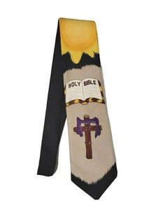 Vintage A. Rodgers Mens Polyester Neck Tie 58"x 4" Church Design Religion  - Picture 1 of 5